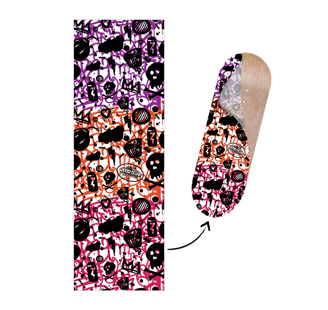 WoodClub Graphic Deck Wrap - "SPRAY" - Wooden Fingerboards