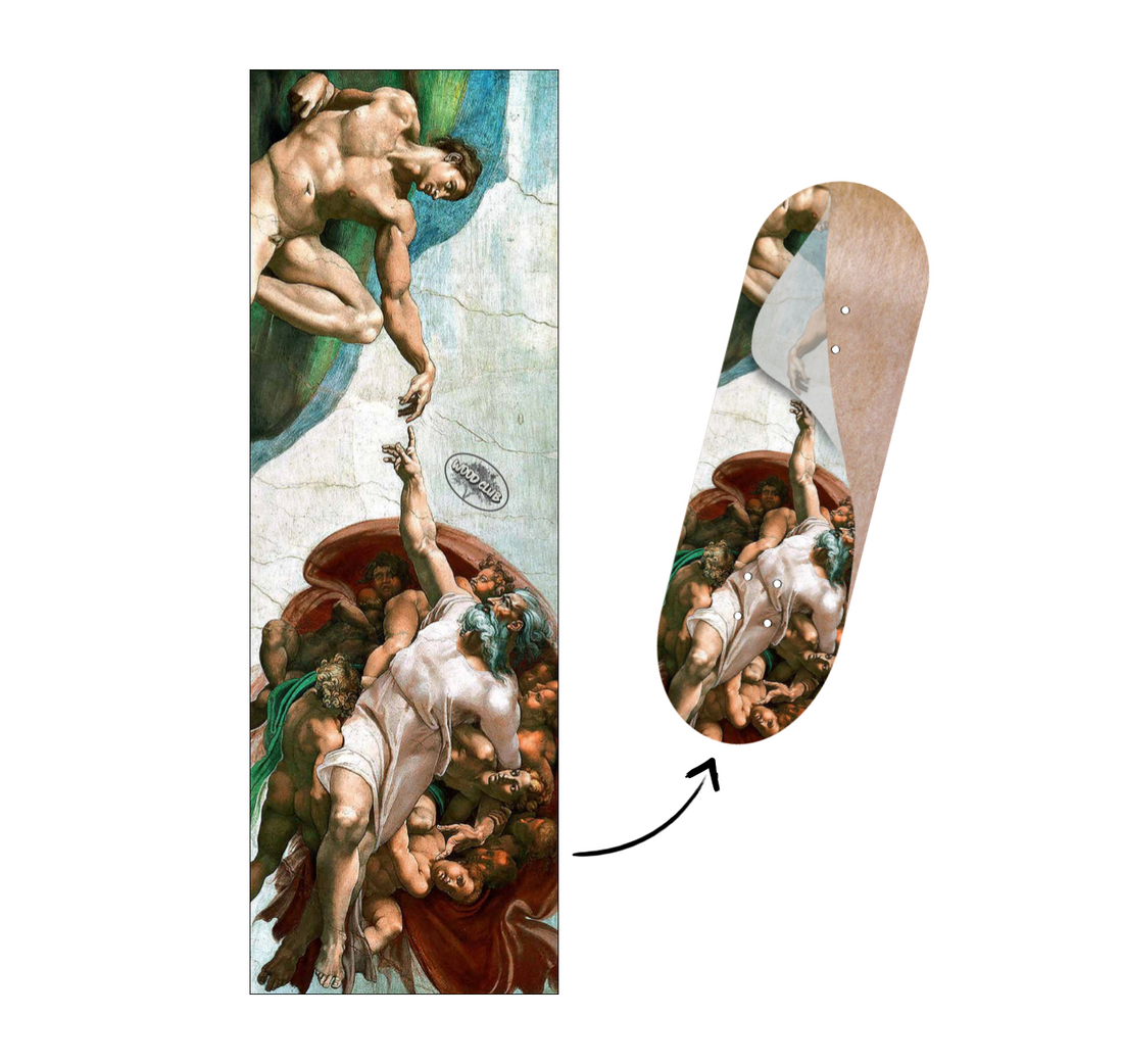 WoodClub Graphic Deck Wrap - "SIXTEEN" - Wooden Fingerboards