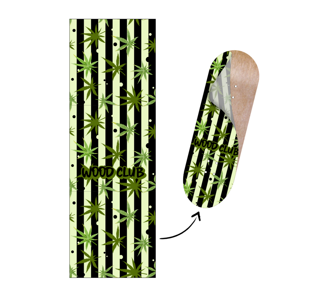 WoodClub Graphic Deck Wrap - "LEAVES" - Wooden Fingerboards