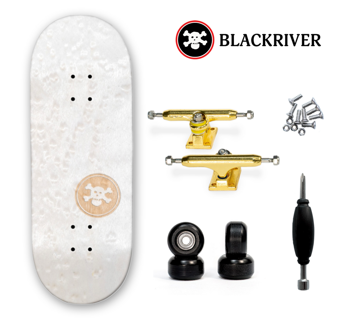 Blackriver Fingerboard 33.3mm - "BR Mini Logo" X-Wide White