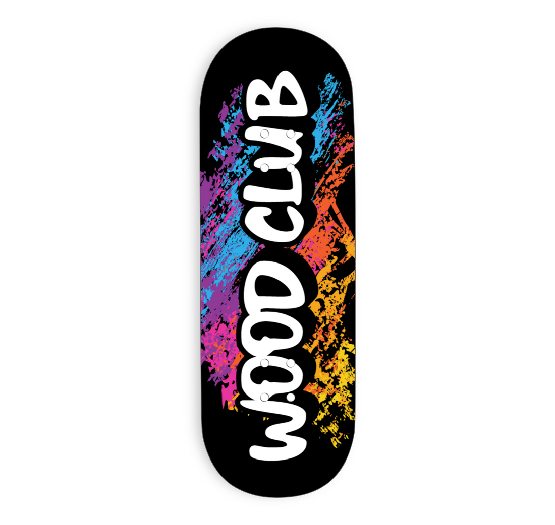 WoodClub EXCLUSIVE Wooden deck 32 mm - "LOGO BLACK" - Wooden Fingerboards