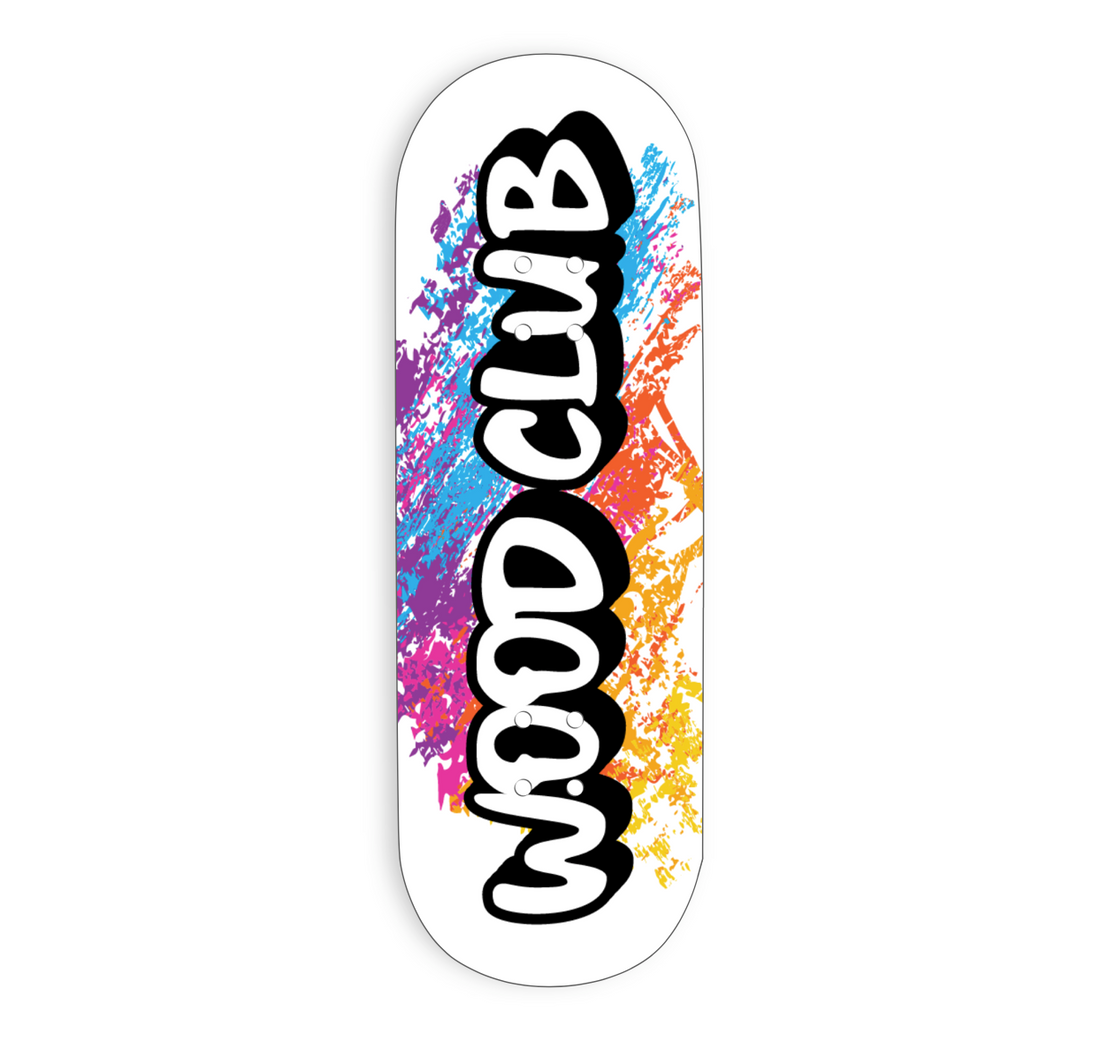 WoodClub EXCLUSIVE Wooden deck 32 mm - "LOGO WHITE" - Wooden Fingerboards