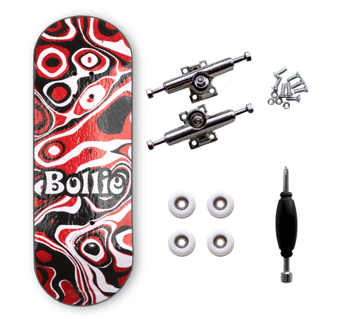 BOLLIE 31 mm - Psychedelic Red - Wooden Fingerboards