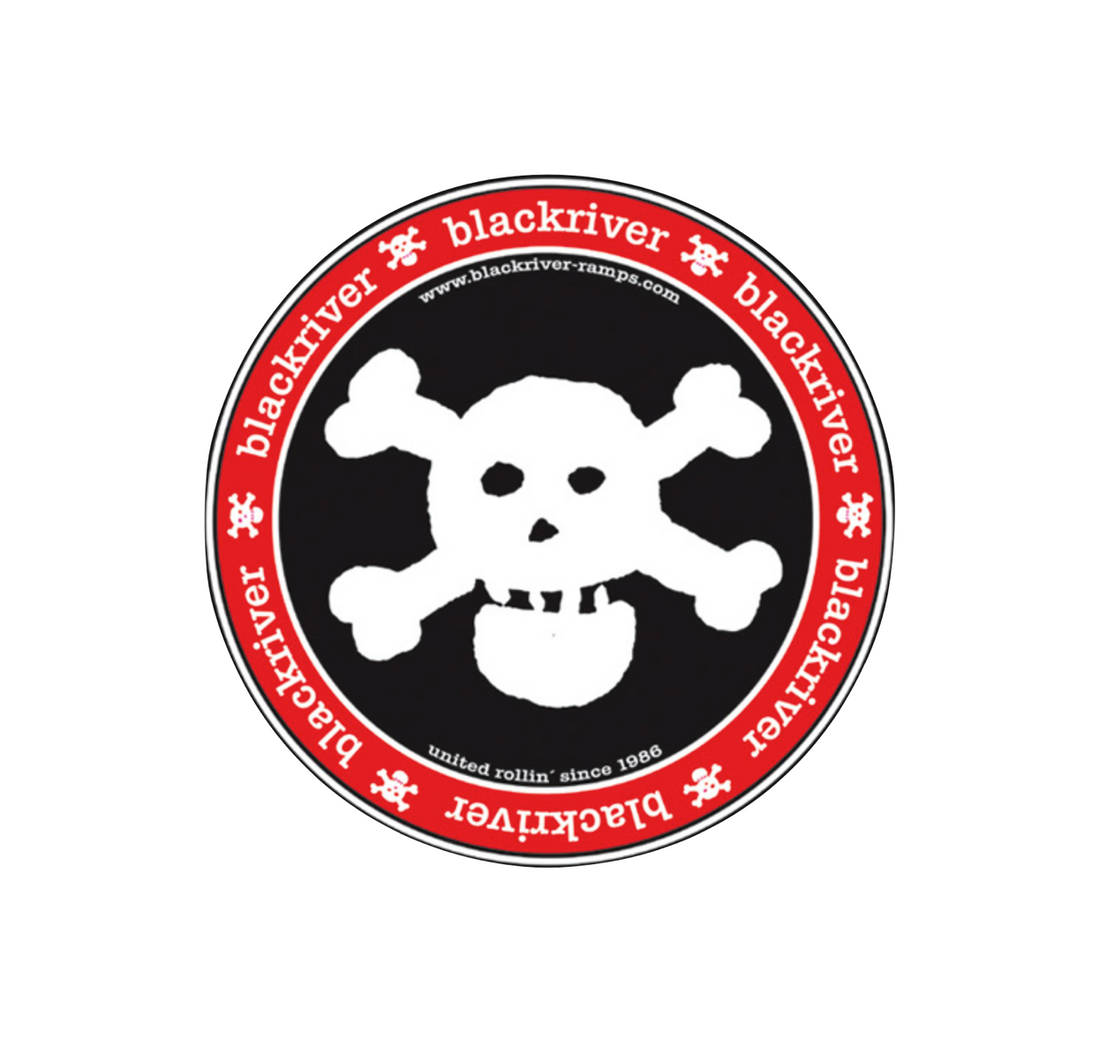 Blackriver Sticker L "Blackriver Skull" - Wooden Fingerboards