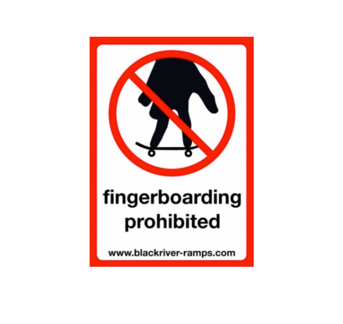 Blackriver Sticker "Fingerboarding Prohibited" - Wooden Fingerboards